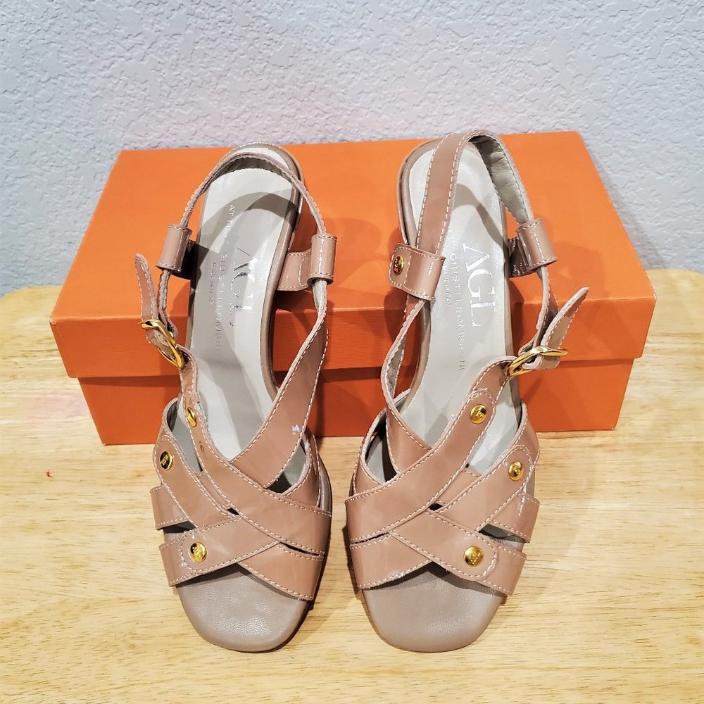 AGL Patent Leather sandals, new with box, 37 1/2